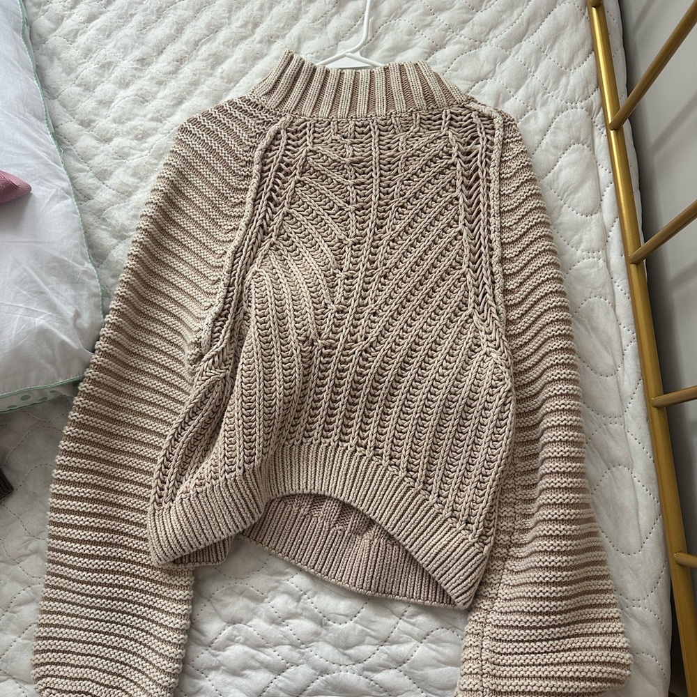 Free people beige sweater